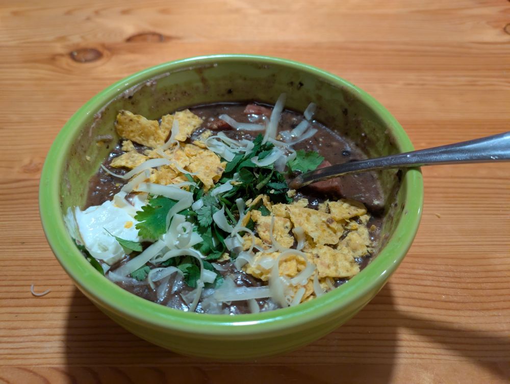 Black bean and sausage soup