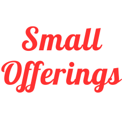 Site logo that says, "Small Offerings"